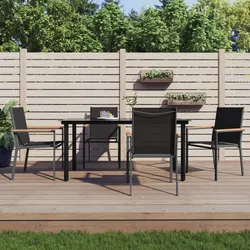 Durable 5-Piece Garden Dining Set with Textilene Chairs
