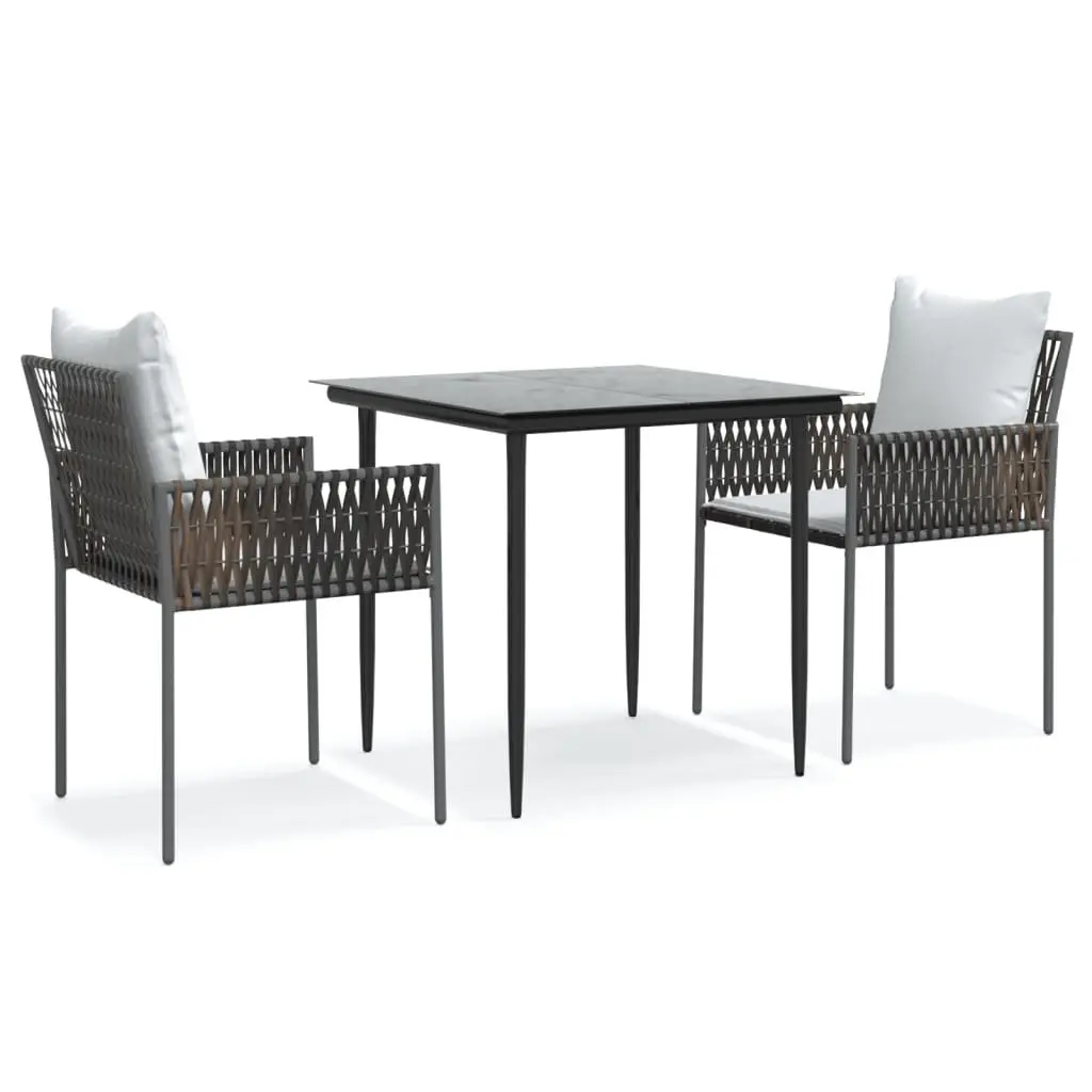 3 Piece Garden Dining Set with Cushions