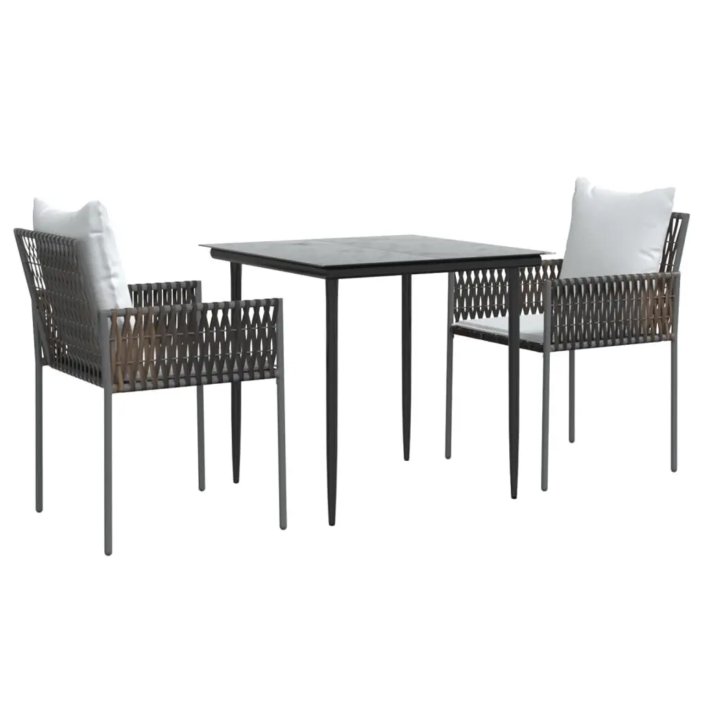 3 Piece Garden Dining Set with Cushions