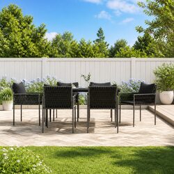 Exceptional 7 Piece Garden Dining Set with Cushions