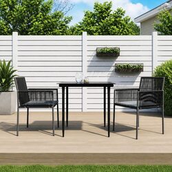 Durable 3-Piece Outdoor Garden Dining Set with Steel Frame