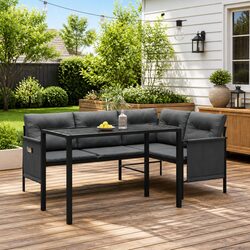 Durable 2 Piece Anthracite Garden Dining Set
