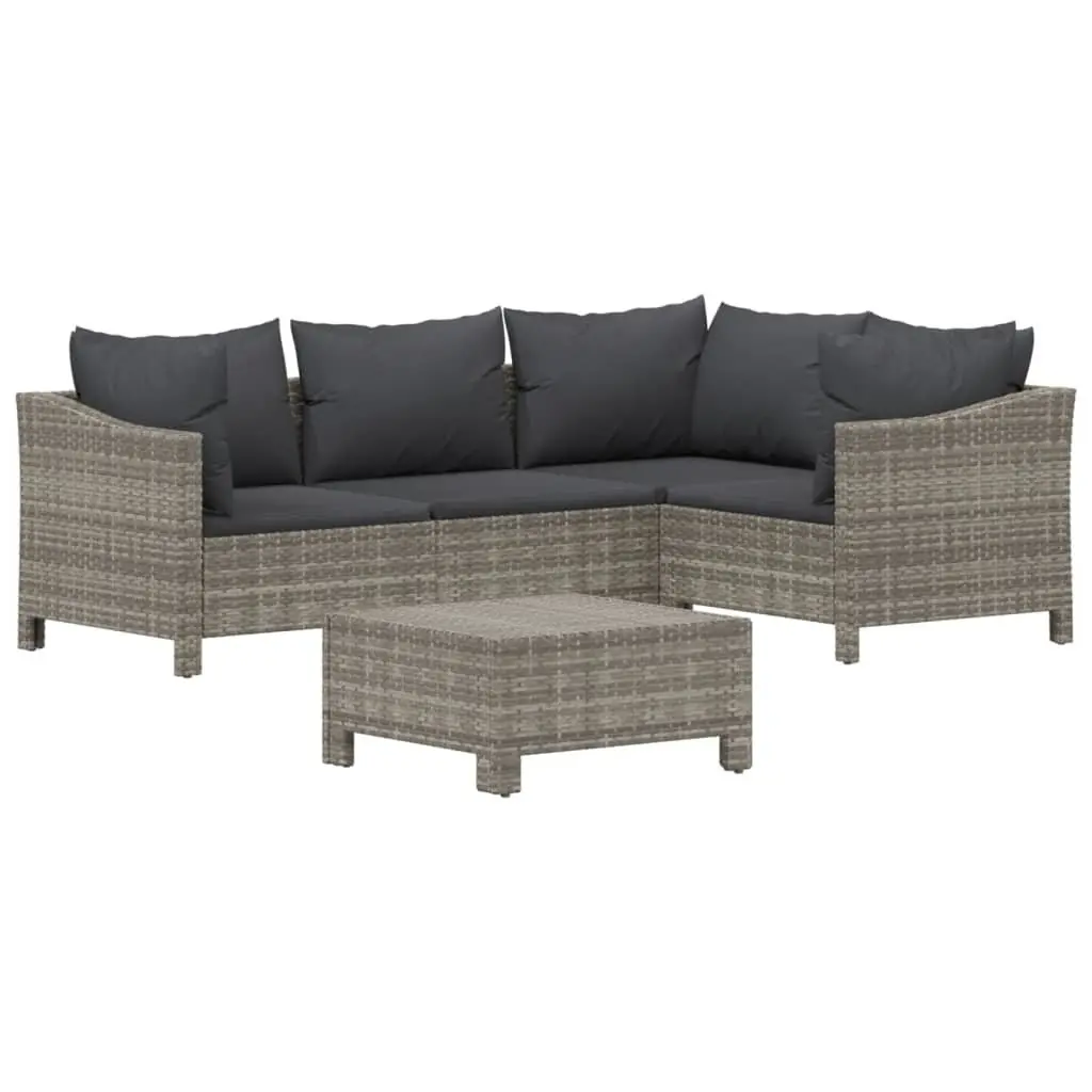 Grey Rattan 5 Piece Garden Lounge Set for Outdoor Use