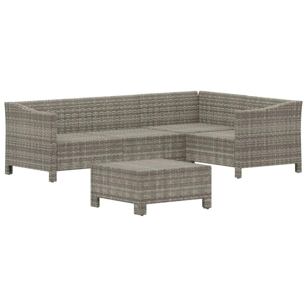 Grey Rattan 5 Piece Garden Lounge Set for Outdoor Use