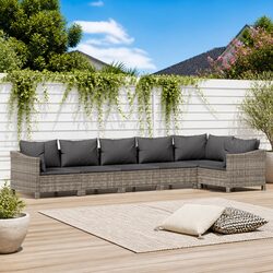 Premium Garden Lounge Set 6-Piece Outdoor Furniture in Grey