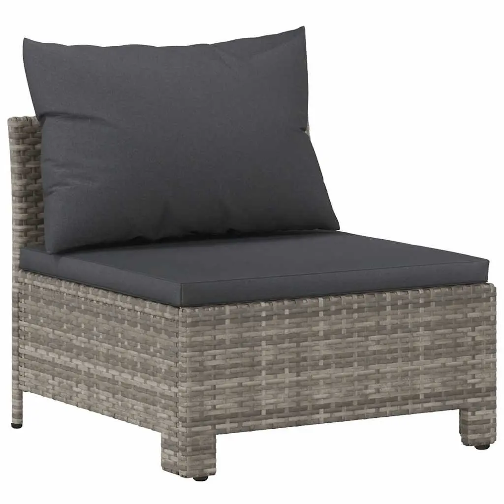 Garden Lounge Set Poly Rattan 5 Piece Outdoor Furniture Grey