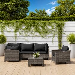 Sturdy 6 Piece Grey Garden Lounge Set for Outdoor Relaxation