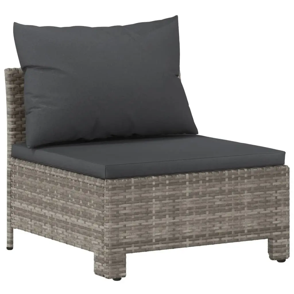 6-Piece Outdoor Furniture Lounge Set in Grey Poly Rattan