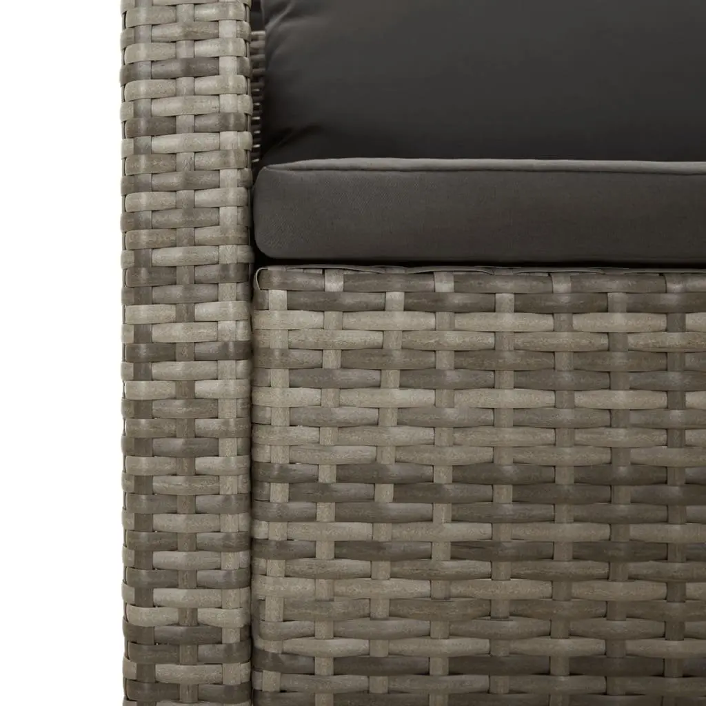 6-Piece Outdoor Furniture Lounge Set in Grey Poly Rattan