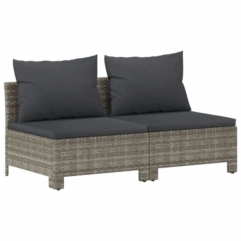 7 Piece Garden Lounge Set Poly Rattan Grey Outdoor Furniture