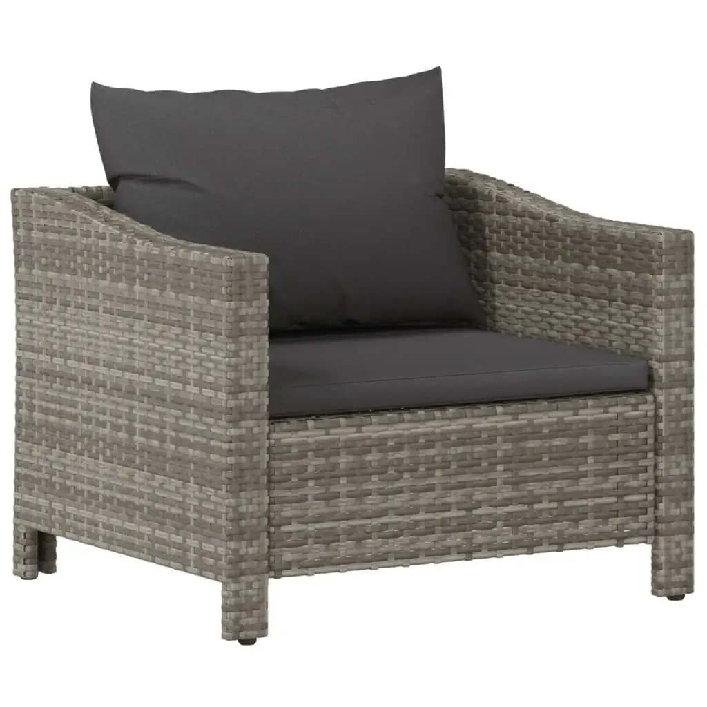 7 Piece Garden Lounge Set Poly Rattan Grey Outdoor Furniture