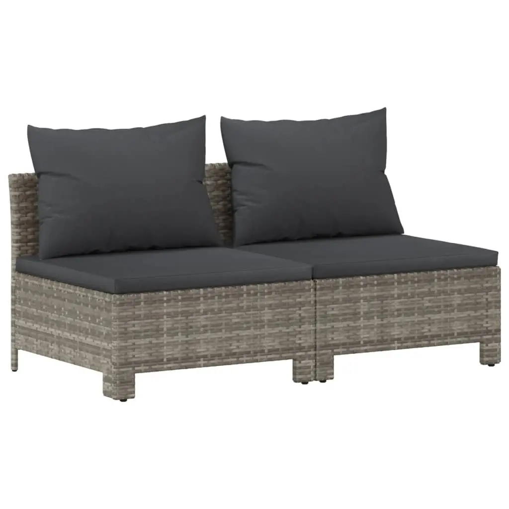 8 Piece Garden Lounge Set in Grey Poly Rattan