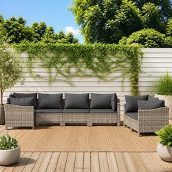 Durable 7 Piece Garden Lounge Set with Cushions