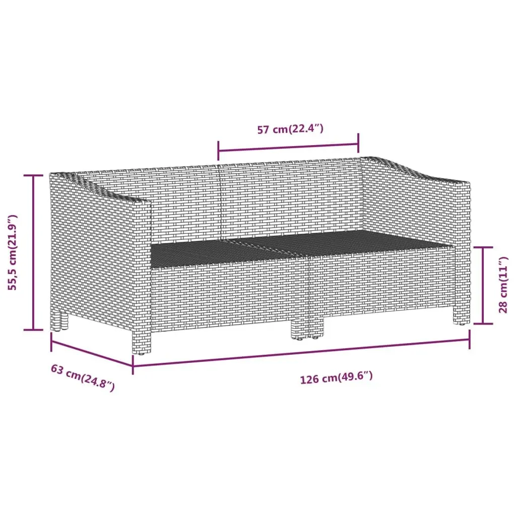 7 Piece Garden Lounge Set Poly Rattan Grey Cushioned Outdoor Furniture