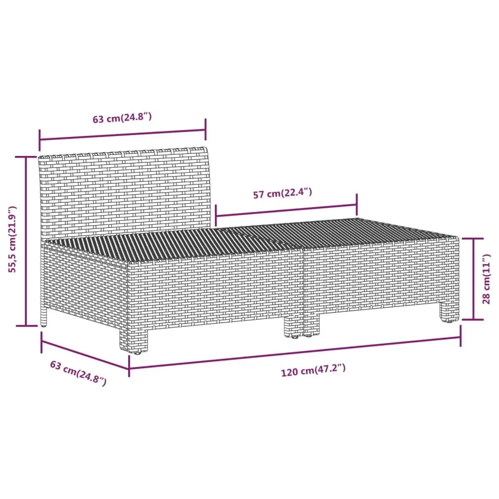 6 Piece Outdoor Lounge Set in Grey Poly Rattan