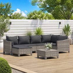 Premium 7 Piece Modular Garden Lounge Set with Cushions
