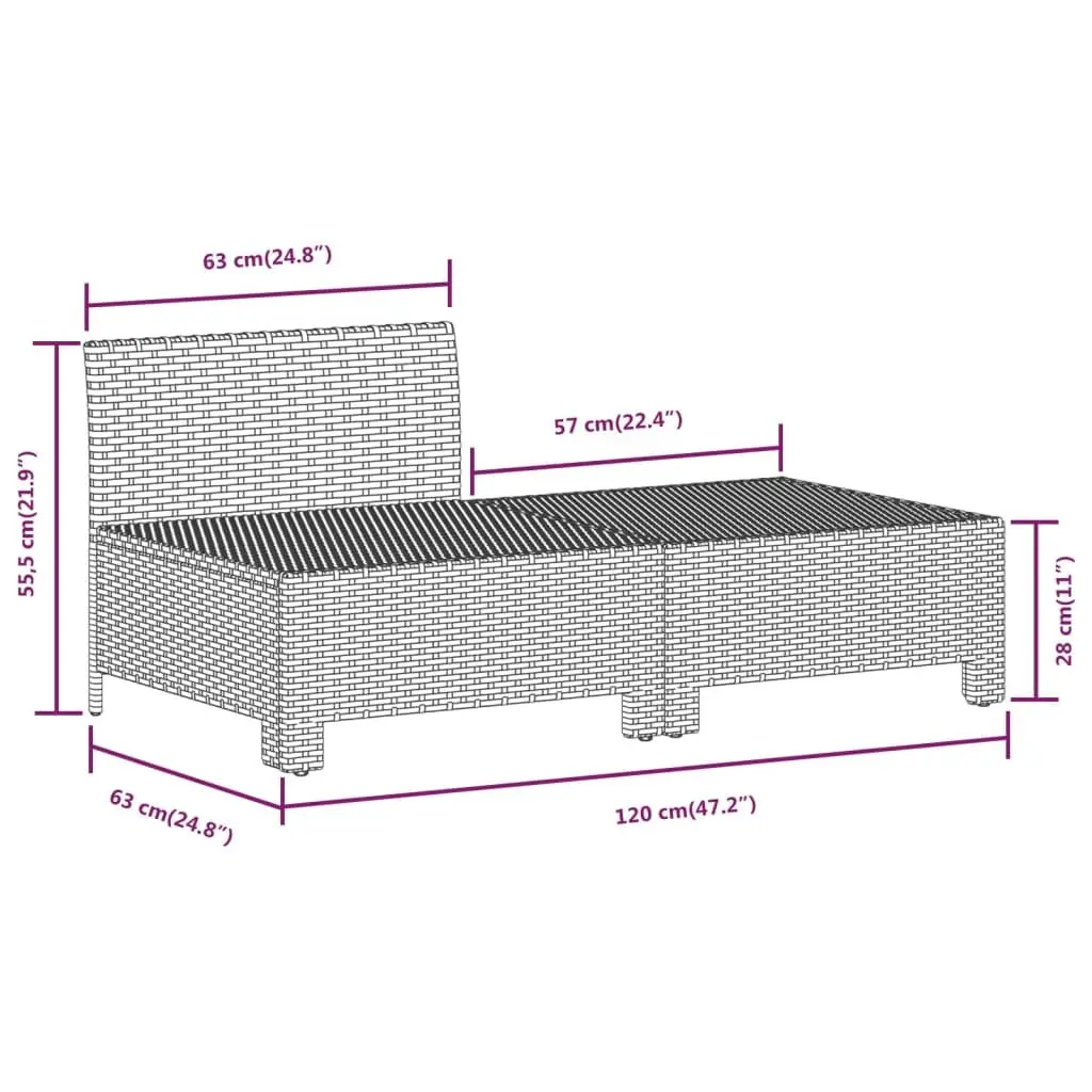 Garden Lounge Set PE Rattan 8 Piece Outdoor Furniture Grey with Cushions