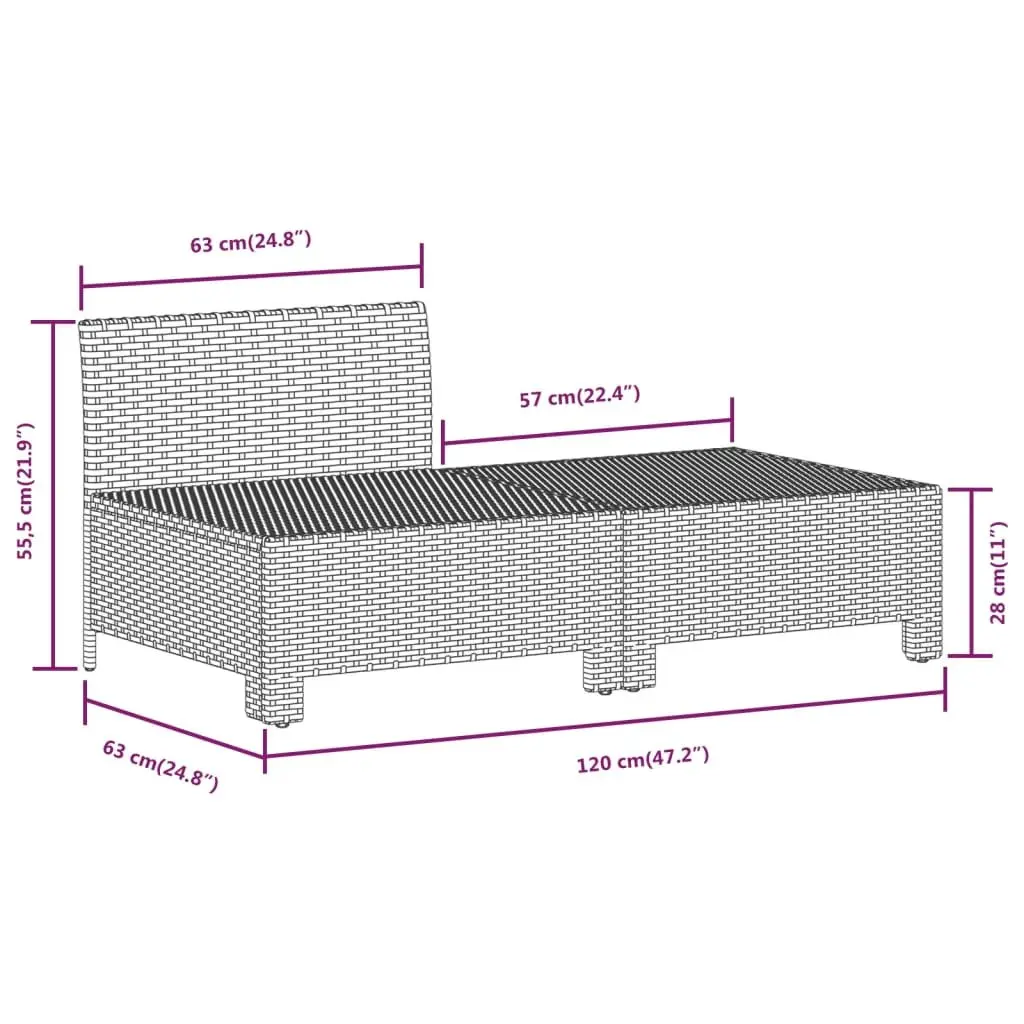 Garden Lounge Set Poly Rattan 8 Piece Outdoor Furniture Grey with Cushions