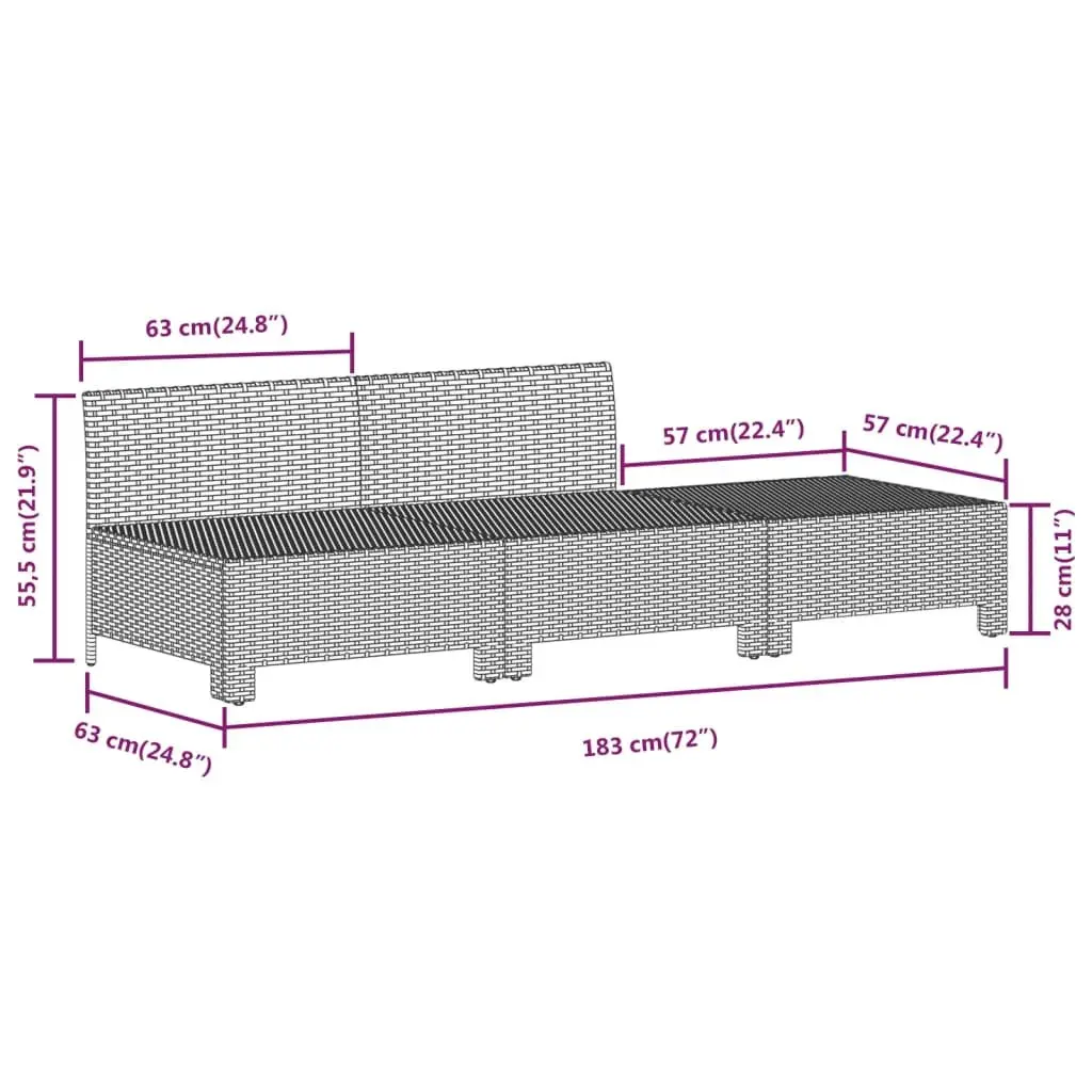 Garden Lounge Set PE Rattan 9 Piece Outdoor Furniture Grey Modular Sofa
