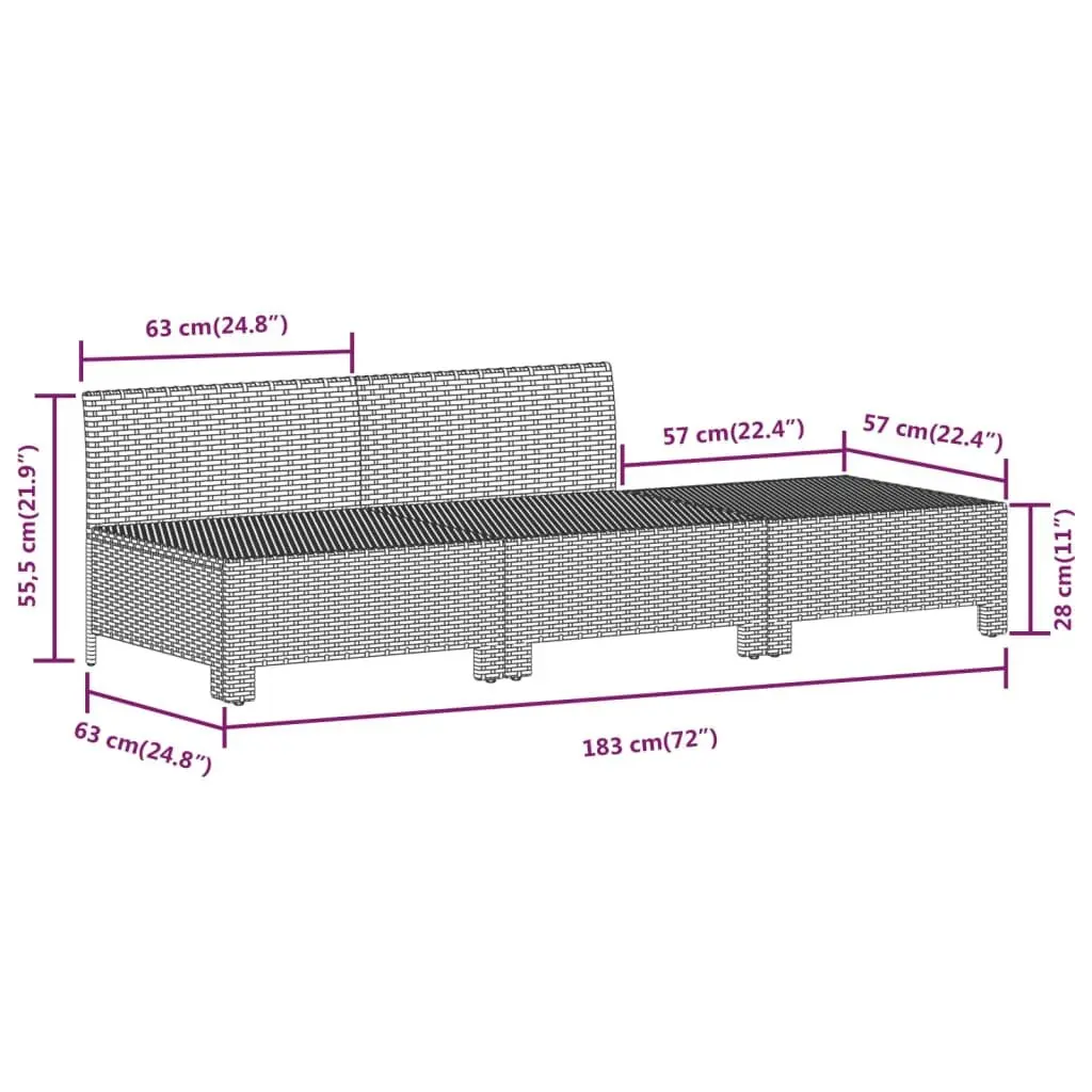 Garden Lounge Set PE Rattan 11 Piece Outdoor Furniture Grey with Cushions