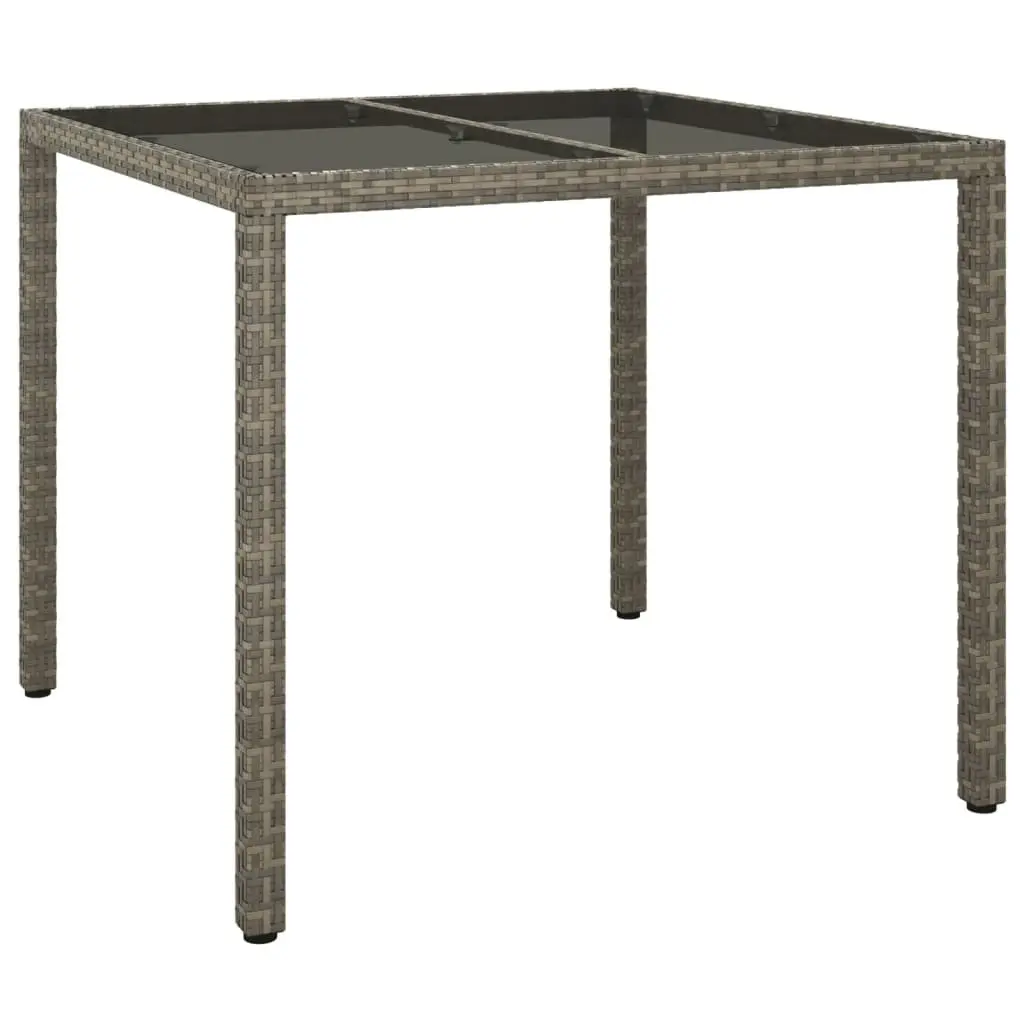 3 Piece Outdoor Dining Set PE Rattan Grey with Cushions