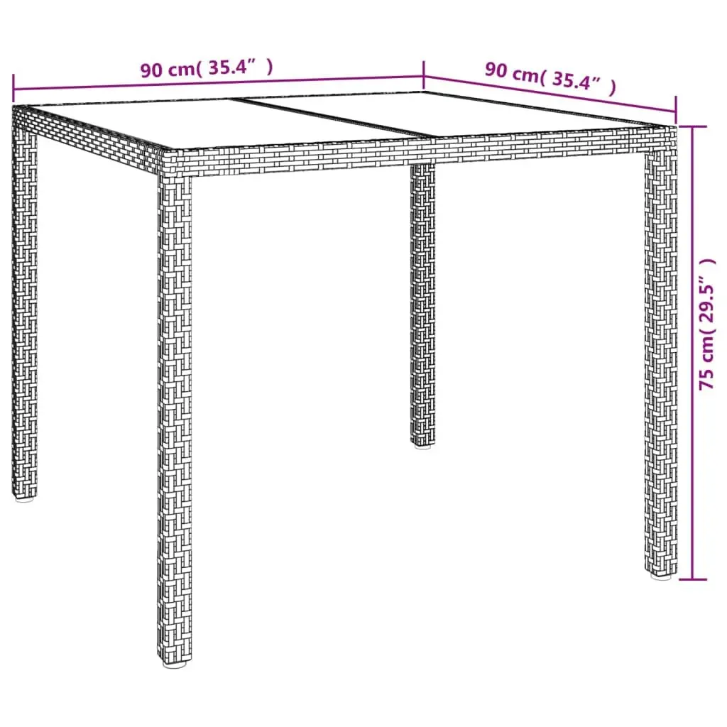 3 Piece Outdoor Dining Set PE Rattan Grey with Cushions