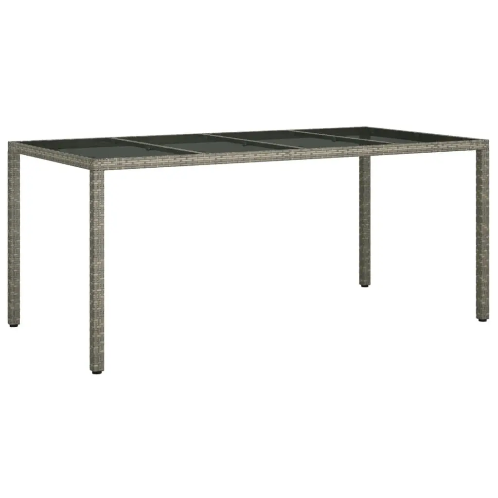 7-Piece Grey Poly Rattan Outdoor Dining Set with Table