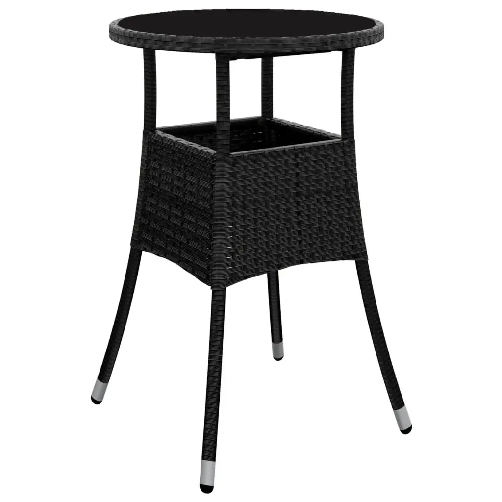 Black 5 Piece Garden Bistro Set with Cushions