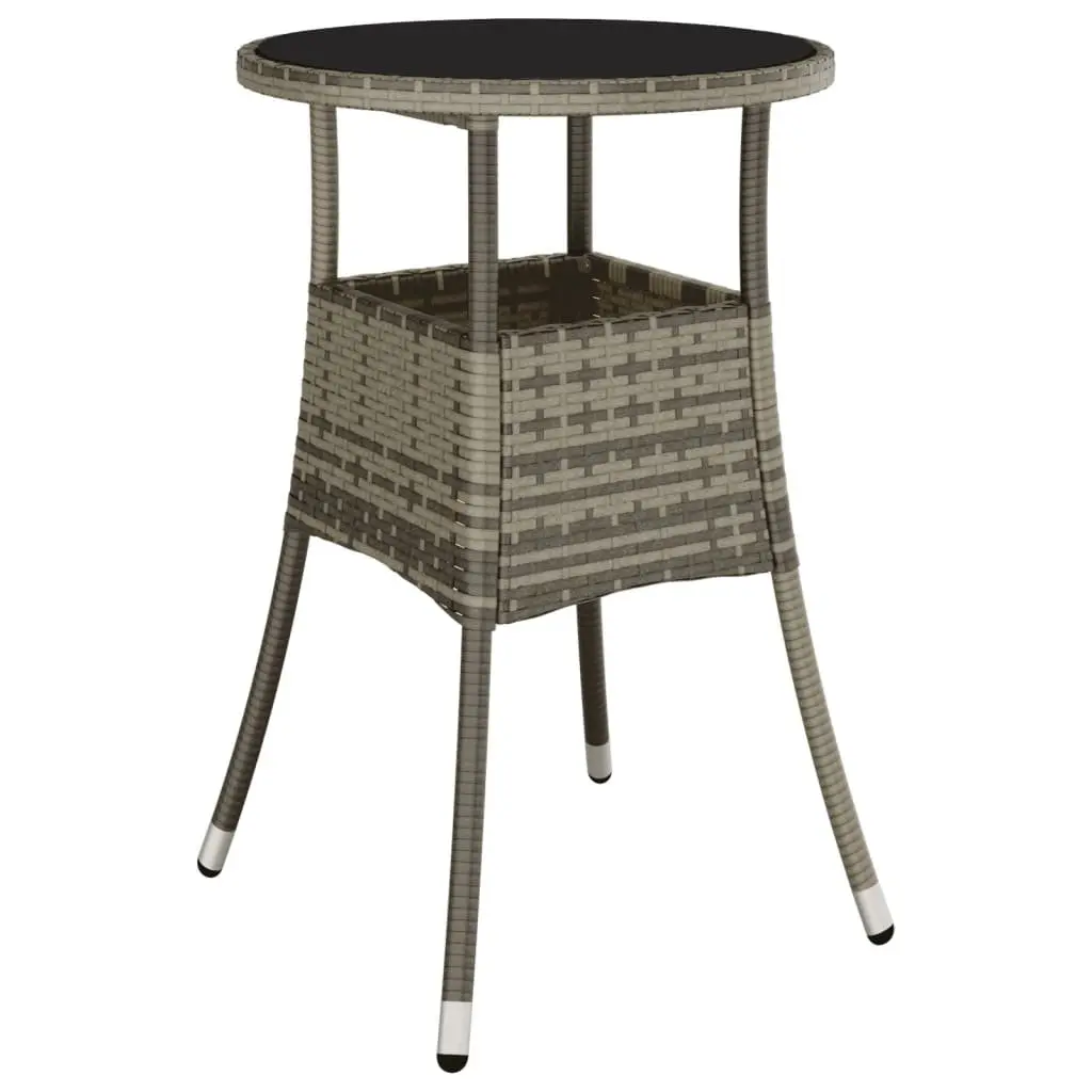 5-Piece Grey Poly Rattan Garden Bistro Set
