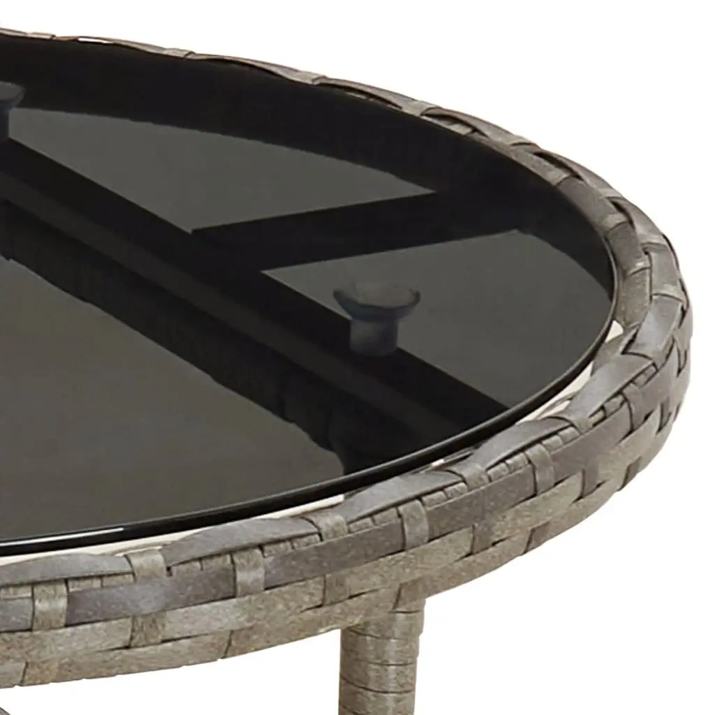5-Piece Grey Poly Rattan Garden Bistro Set