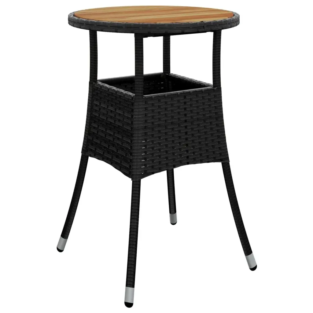 Garden Bistro Set Poly Rattan Black 5 Piece Outdoor Furniture