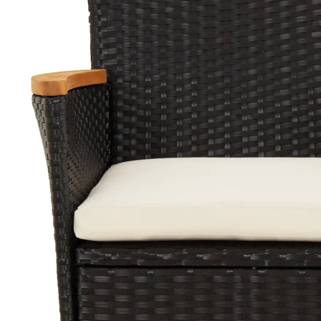 Garden Bistro Set Poly Rattan Black 5 Piece Outdoor Furniture
