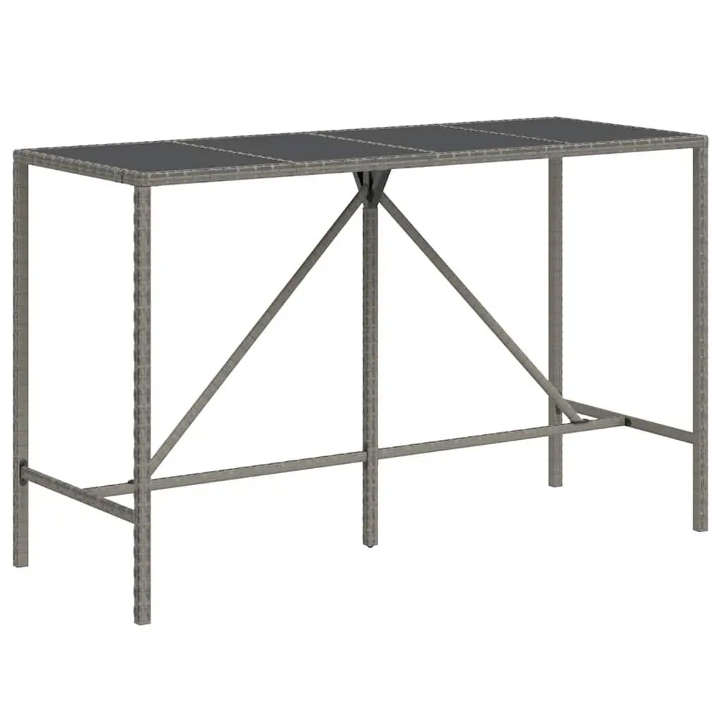 Grey Outdoor Bar Set 11 Piece Durable Rattan Furniture