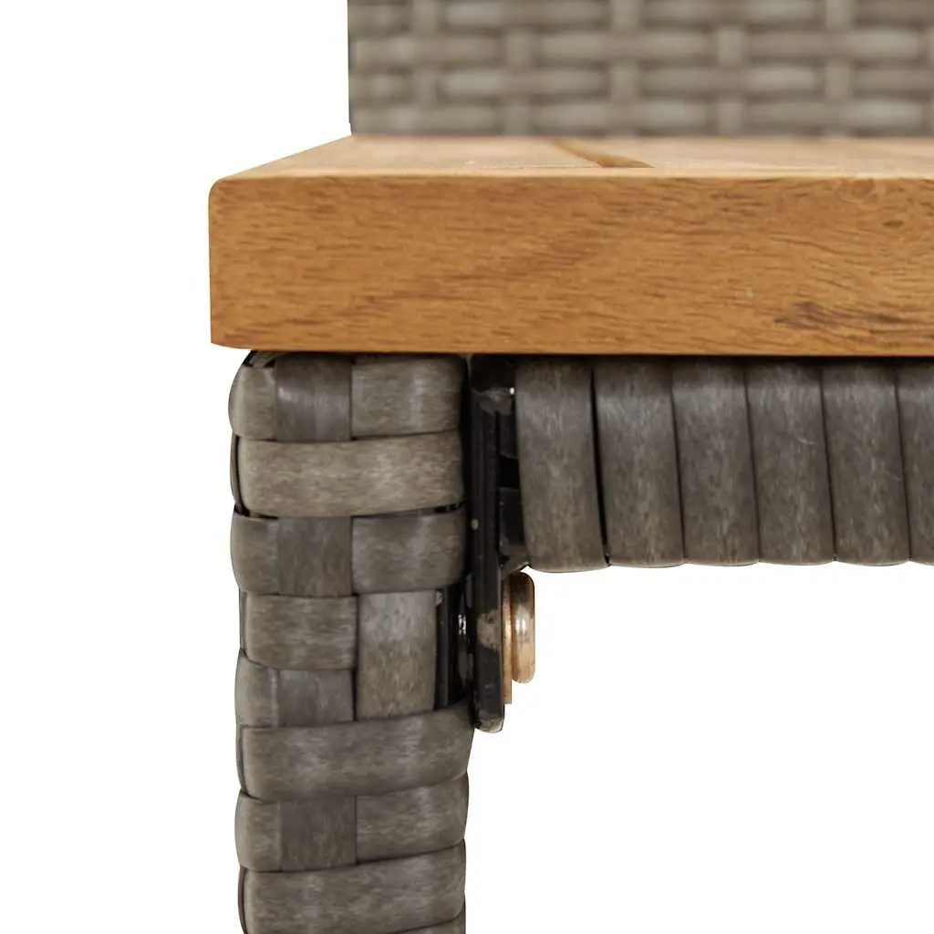 Grey Outdoor Bar Set 11 Piece Durable Rattan Furniture