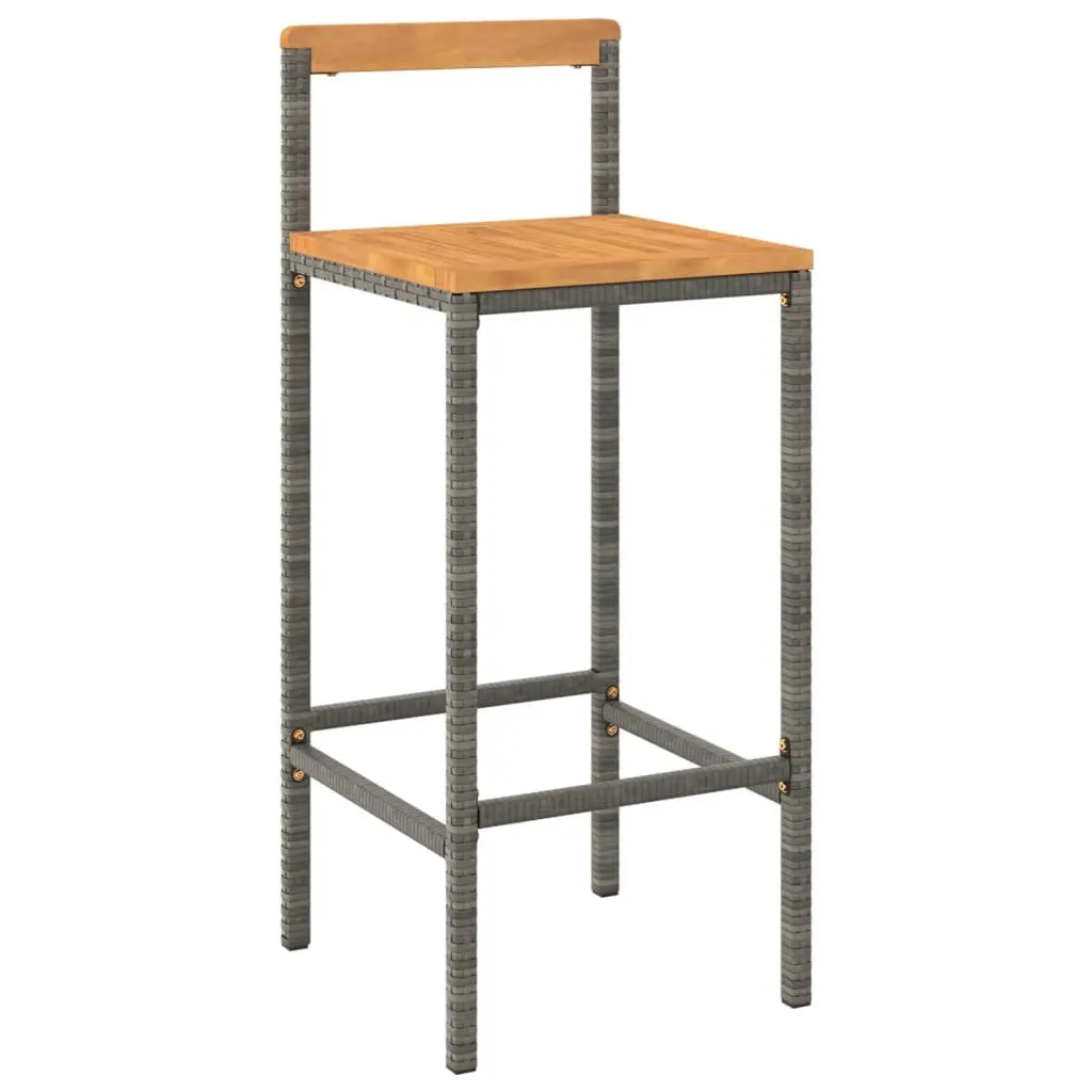 3 Piece Garden Bar Set with Grey Poly Rattan