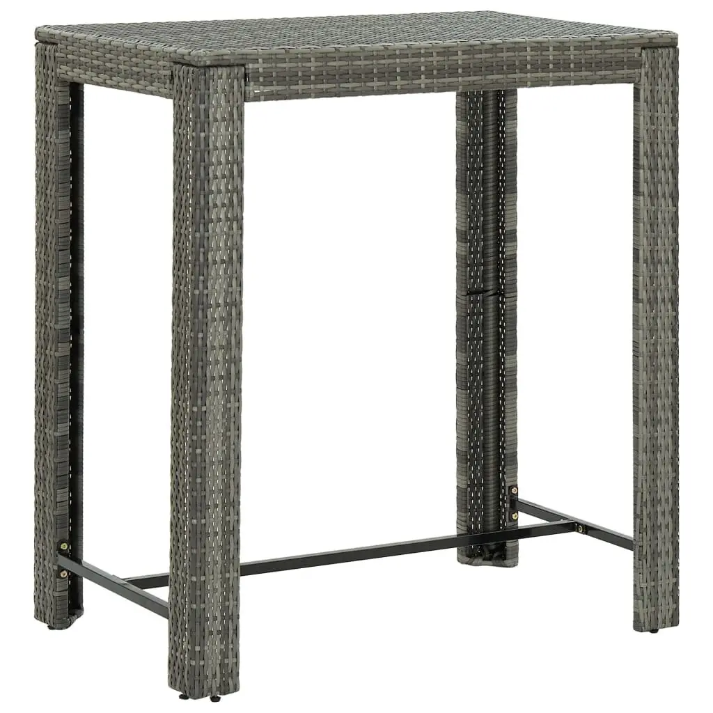 Grey 5-Piece Garden Bar Set with Stools and Table