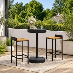 Stylish Black 3-Piece Garden Bar Set for Outdoor Spaces