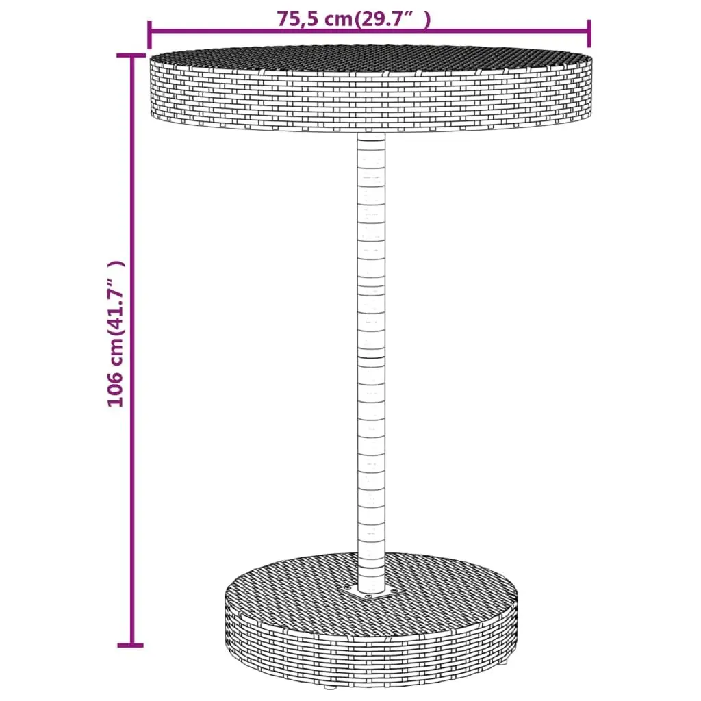 Grey Poly Rattan 5-Piece Garden Bar Set