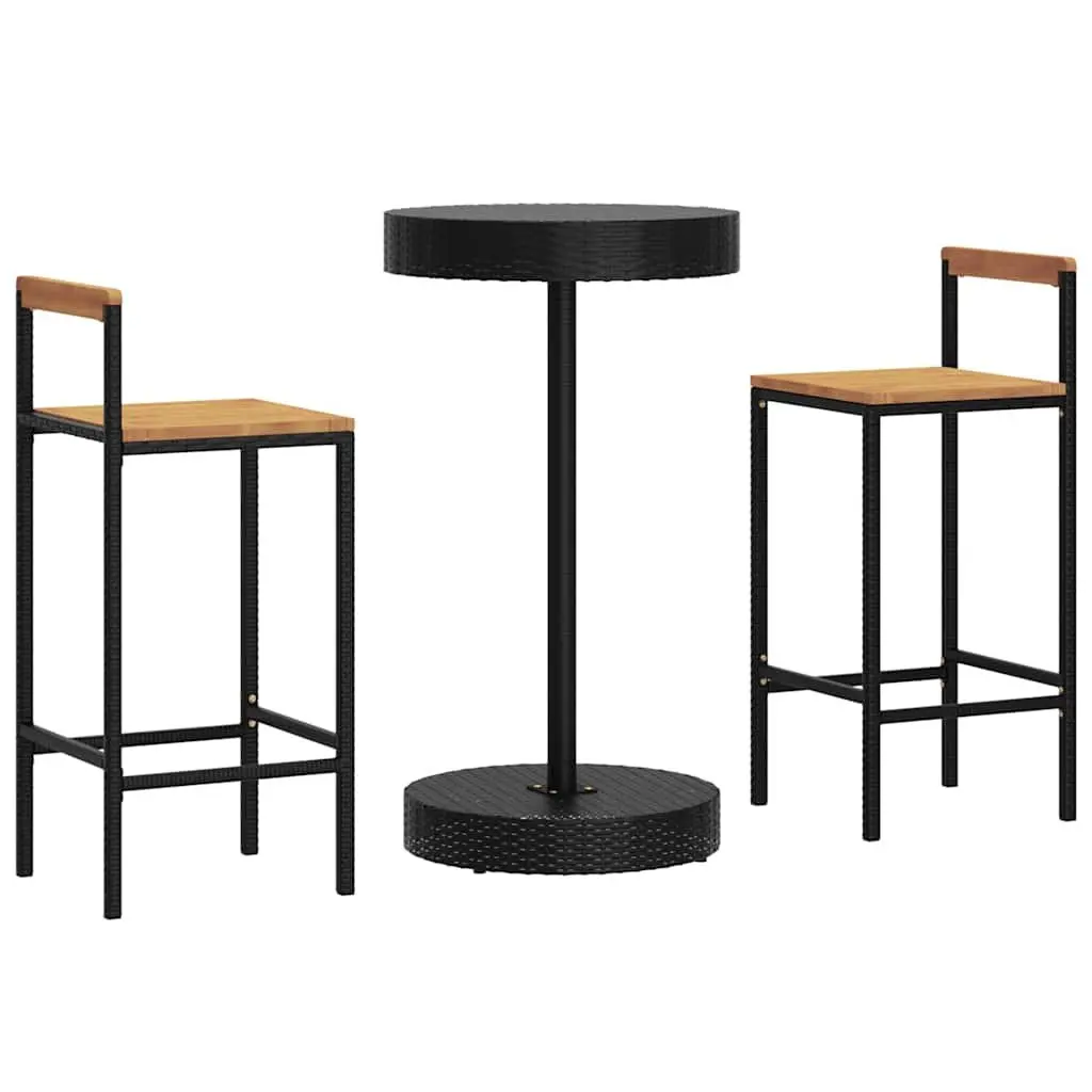 3 Piece Garden Bar Set with Stools and Table