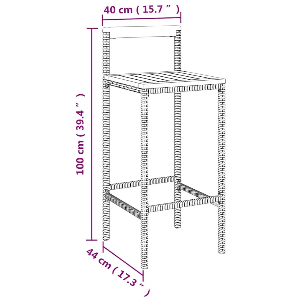 3 Piece Garden Bar Set with Stools and Table