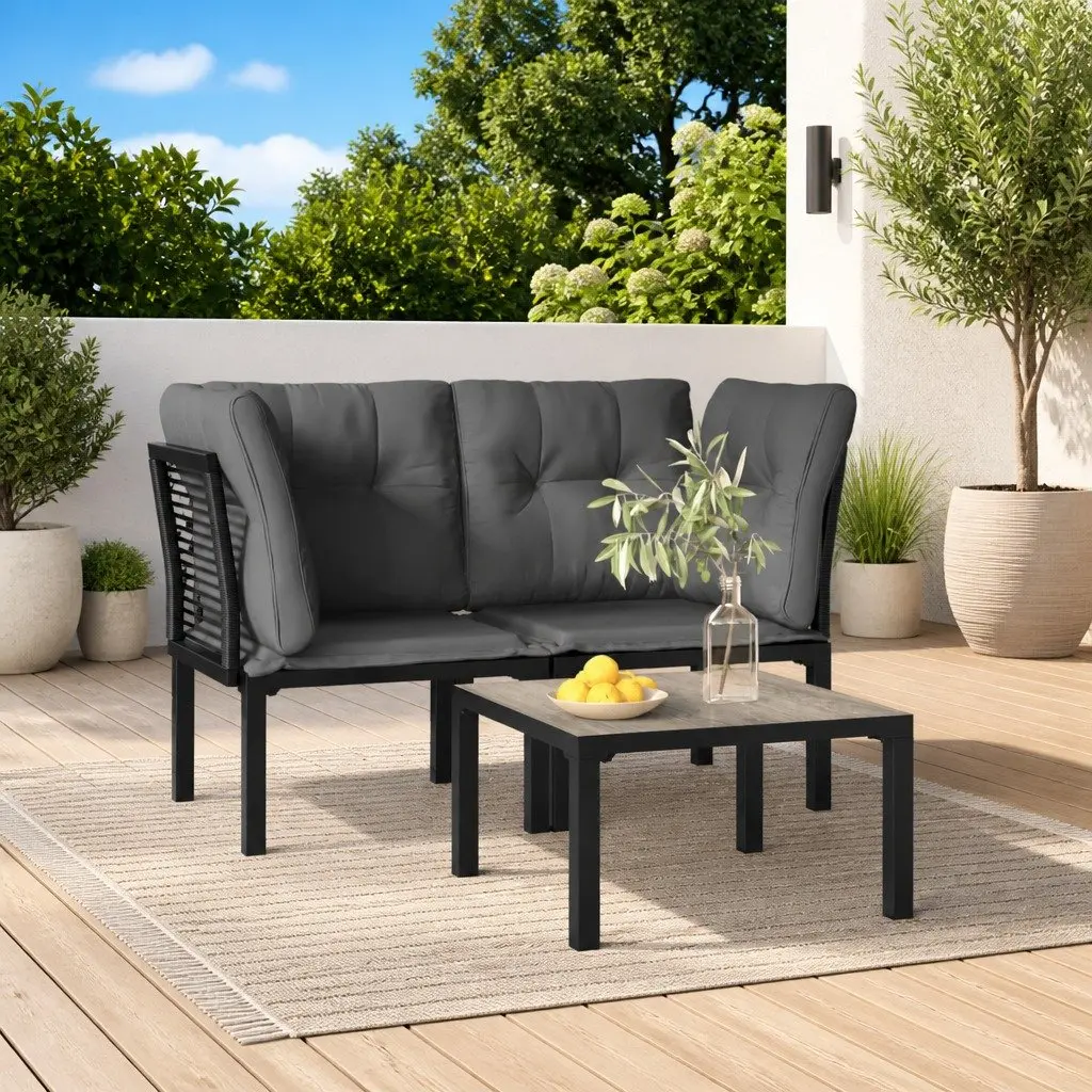 3 Piece Outdoor Lounge Set with Sturdy Build