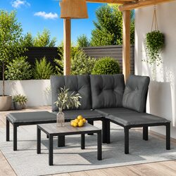 5-Piece Patio Furniture Set in Black and Grey