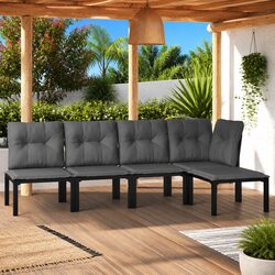 Elegant 5 Piece Outdoor Lounge Set in Black and Grey