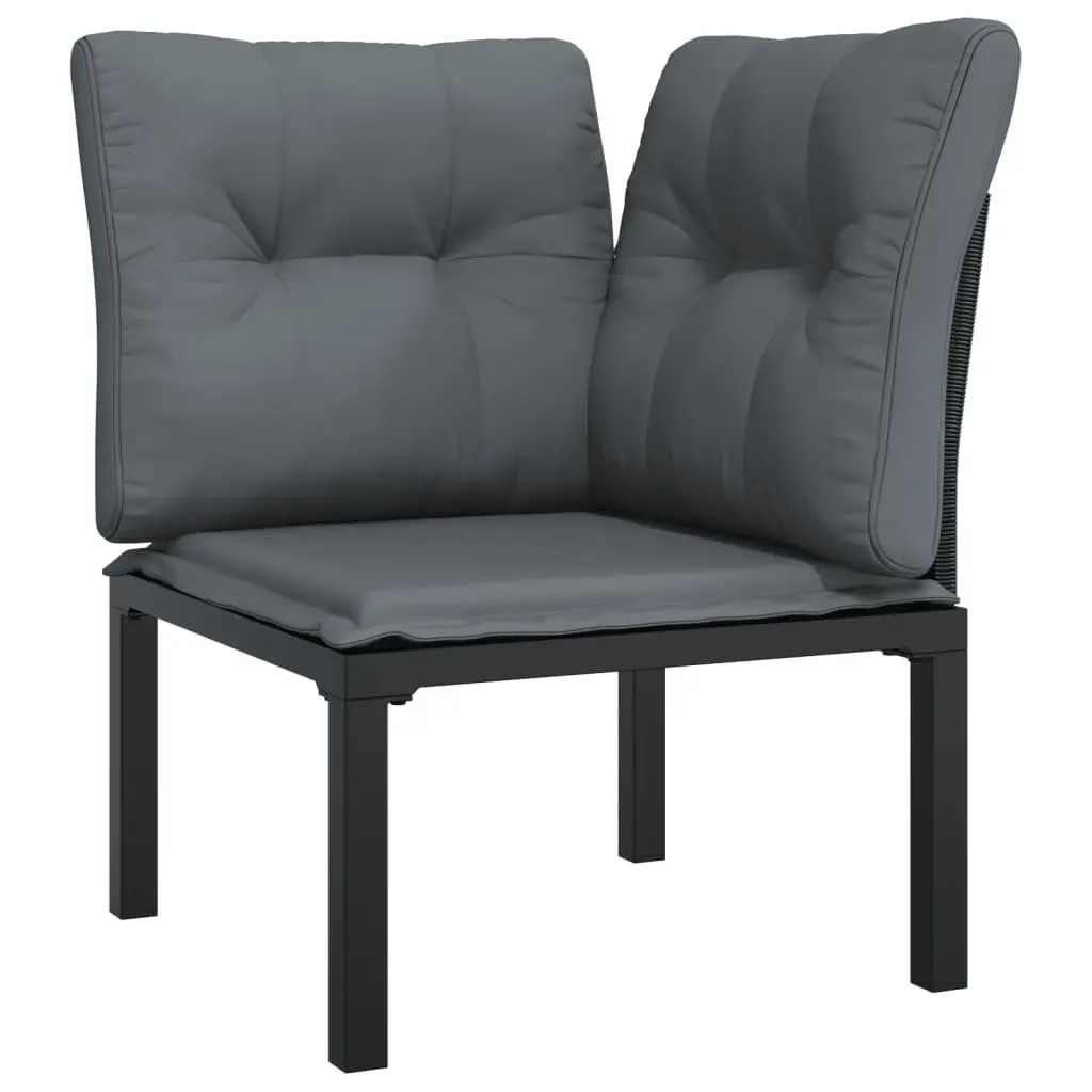 6 Piece Outdoor Garden Lounge Set in Black Grey