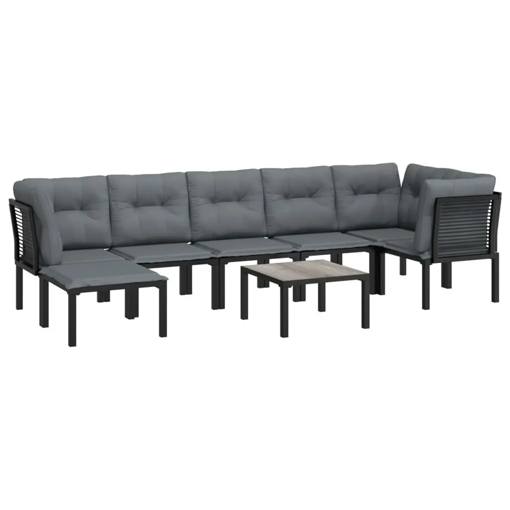 8 Piece Modular Garden Lounge Set in Black Grey