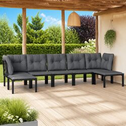 7 Piece Black Grey Modular Outdoor Lounge Set