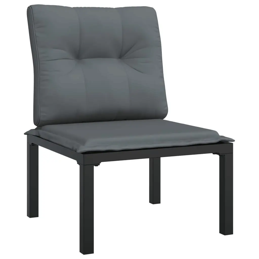8 Piece Outdoor Poly Rattan Lounge Set in Black Grey