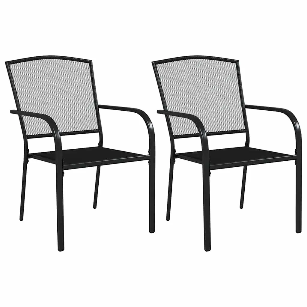 Outdoor Dining Set Steel Anthracite 3 Piece Garden Furniture Stackable Chairs