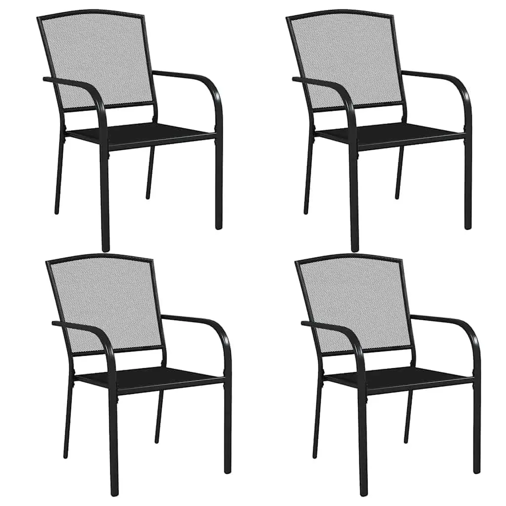 Garden Dining Set Steel Frame 5 Piece Anthracite Outdoor Furniture