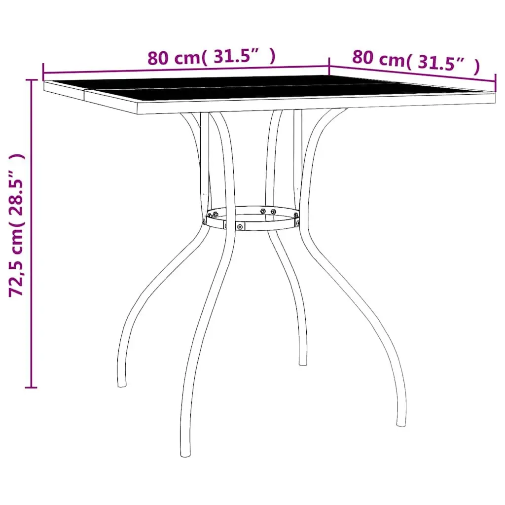 Garden Dining Set Steel Frame 5 Piece Anthracite Outdoor Furniture